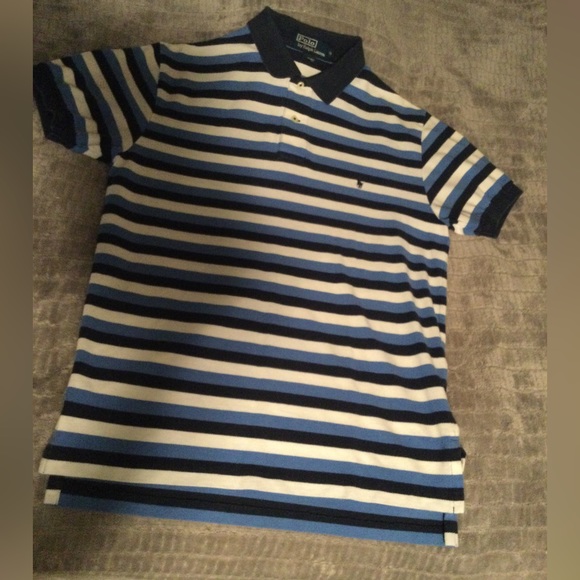 Polo Ralph Lauren Striped Short Sleeve Polo Shirt M - Picture 1 of 2